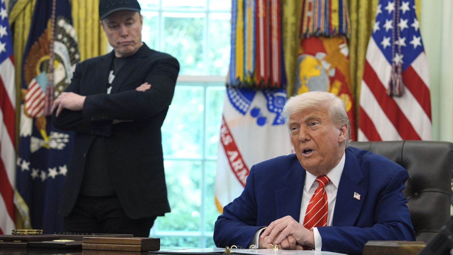 US President Donald Trump bid farewell to Elon Musk in the Oval Office on Friday.